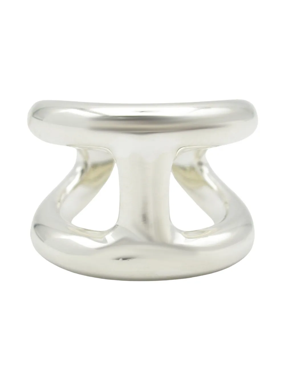 Pre-owned Hermes 2010s Large Osmo's Ring In Silver