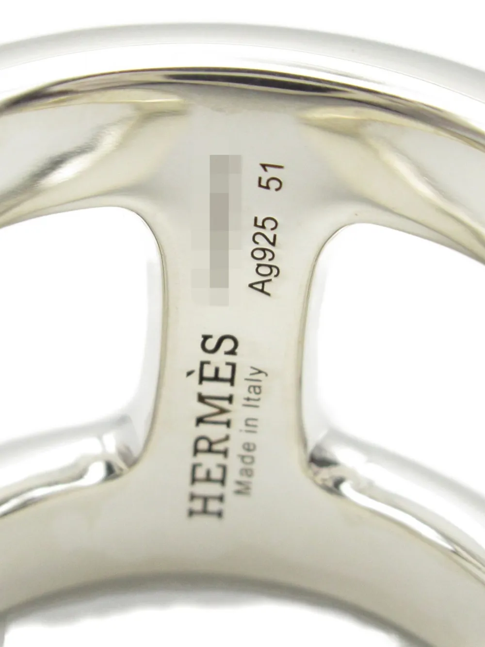 Pre-owned Hermes 2010s Large Osmo's Ring In Silver