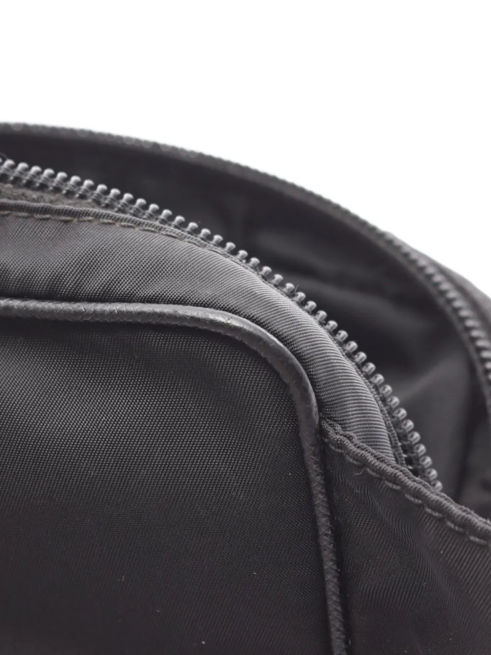 Pre-owned Prada 00s Small Logo-plaque Belt Bag In Black