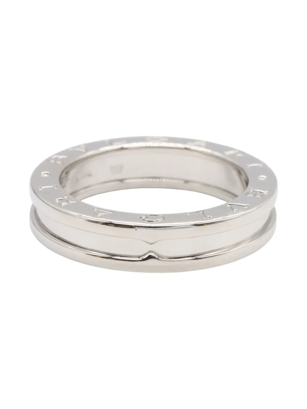 Pre-owned Bvlgari 18k White Gold B-zero1 Ring In Silver