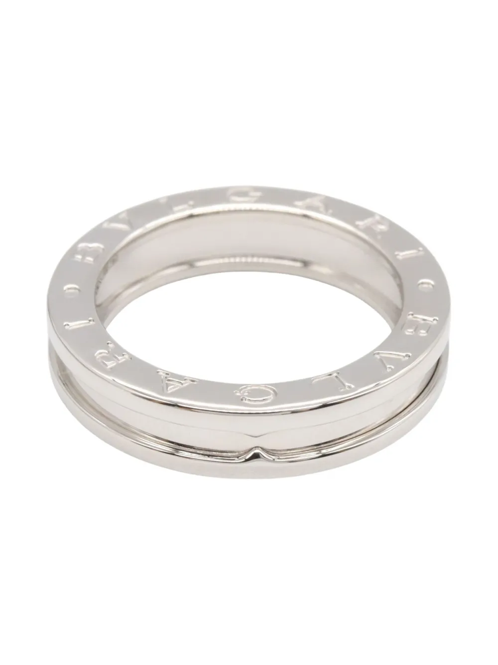 Pre-owned Bvlgari 18k White Gold B-zero1 Ring In Silver