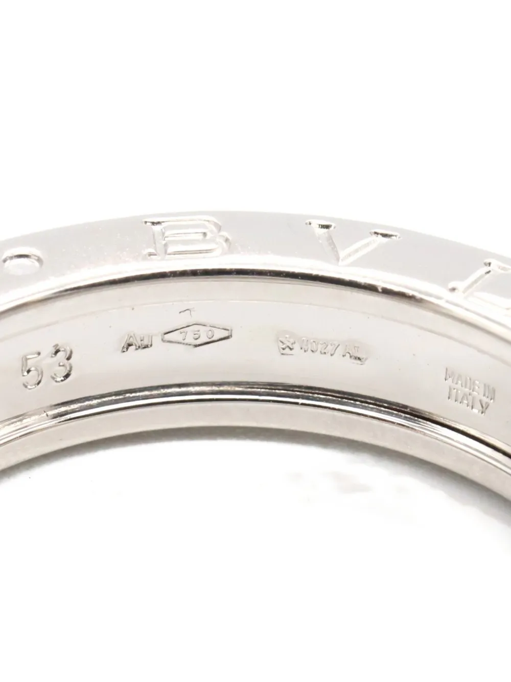 Pre-owned Bvlgari 18k White Gold B-zero1 Ring In Silver