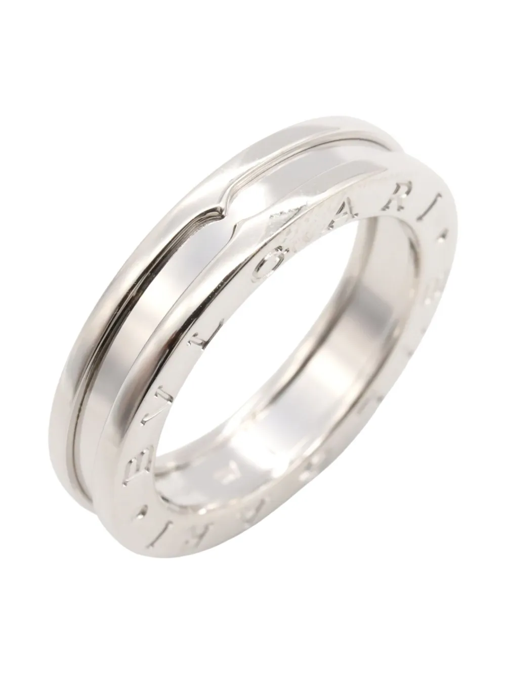 Pre-owned Bvlgari 18k White Gold B-zero1 Ring In Silver
