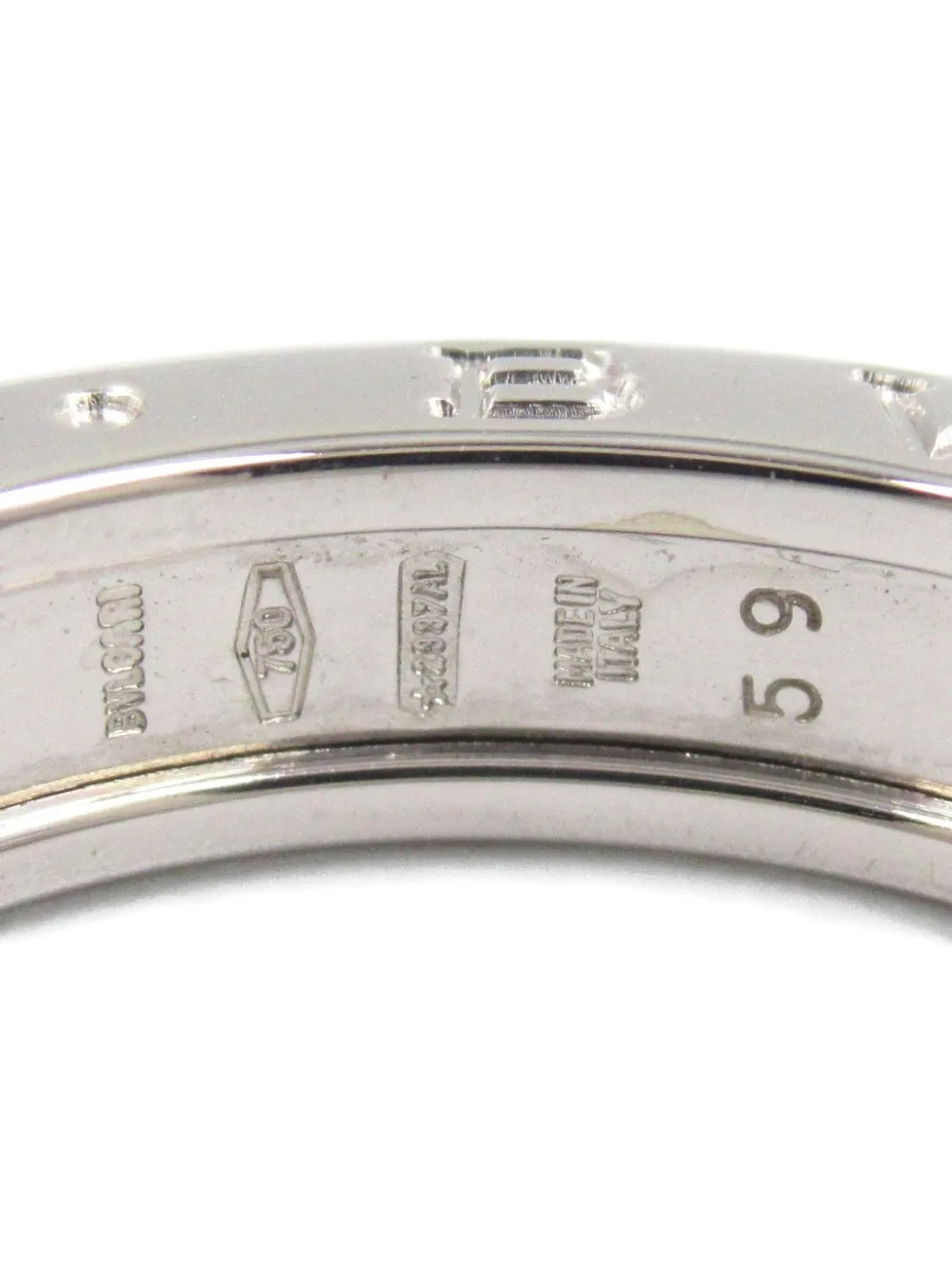 Pre-owned Bvlgari 18k White Gold B-zero Ring In Silver