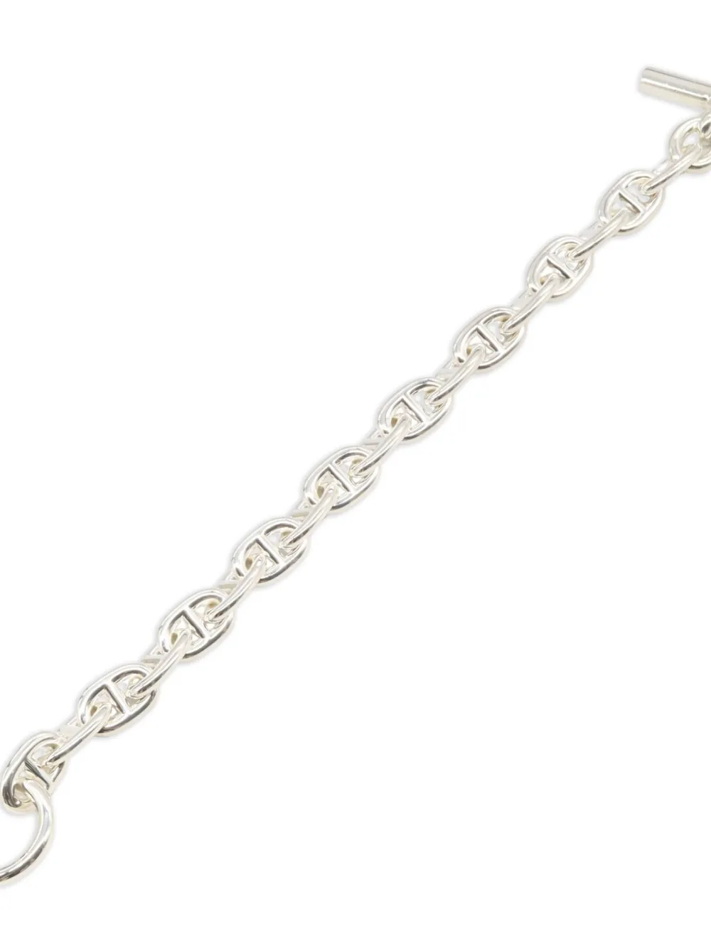 Pre-owned Hermes 20s Chaîne D'ancre Mm Bracelet In Silver