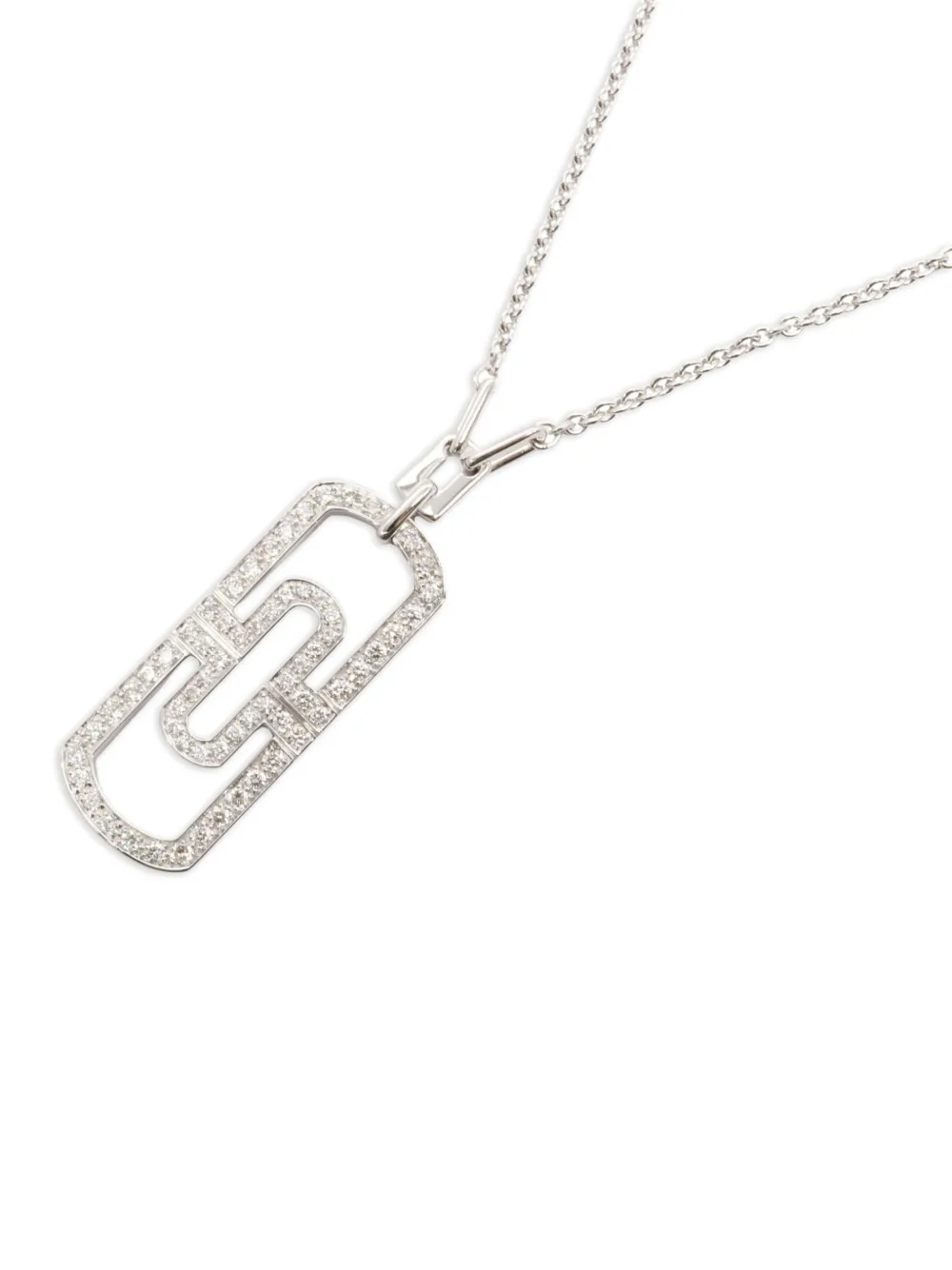 Bvlgari Pre-Owned 10s 18K white gold Parentesi diamond necklace | Women | Image 2
