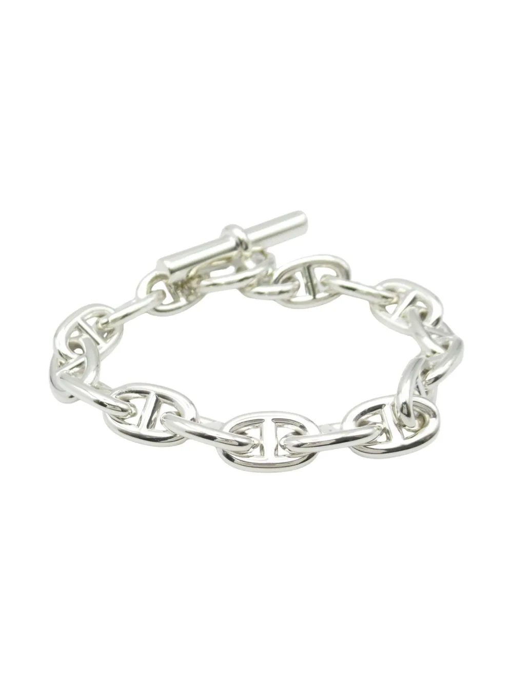 Pre-owned Hermes 2010s Chaîne D'ancre Bless Mm Bracelet In Silver