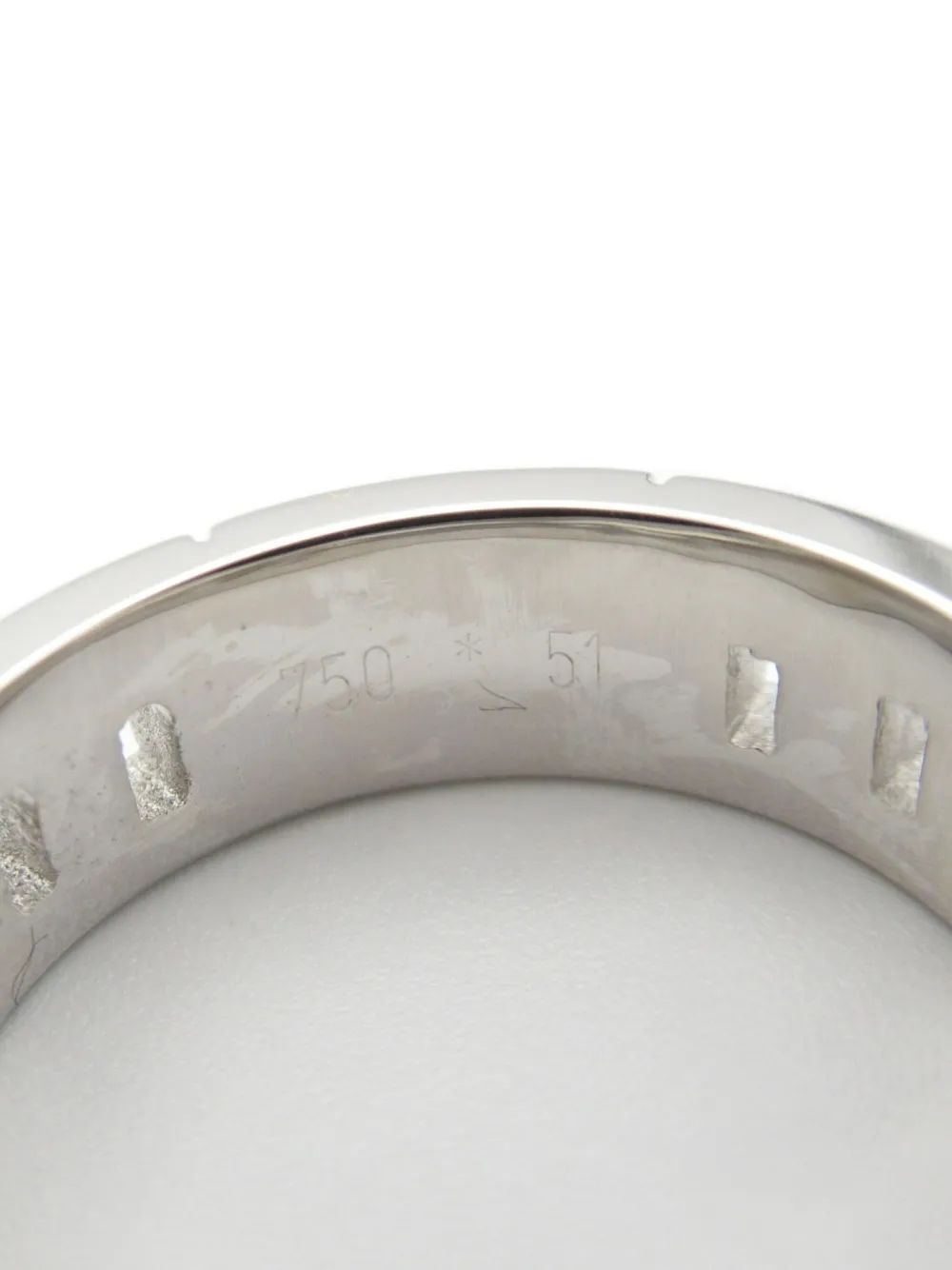 Pre-owned Hermes 2010s 18k White Gold Hercules Ring In Gray