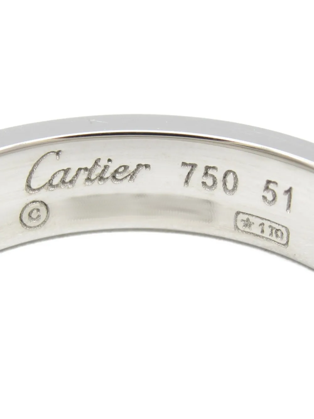 Pre-owned Cartier 2010s 18k White Gold Mini Love Ring In Silver