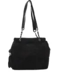 CHANEL Pre-Owned 1991-1994 medium interlocking CC logo suede bag - Black