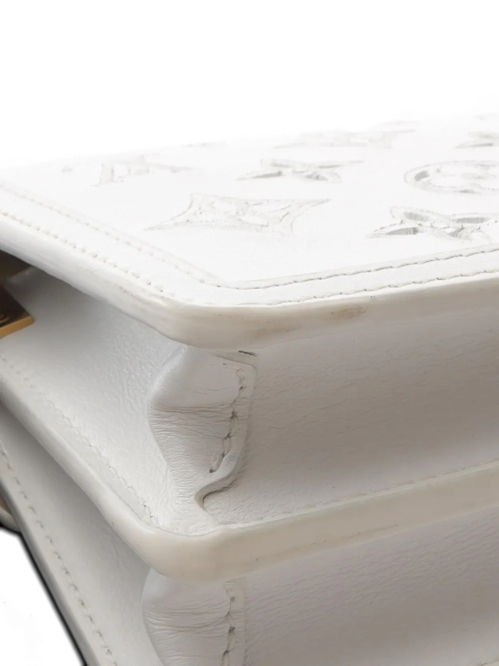 Pre-owned Louis Vuitton 2021s Small Dauphine Ew Monogram Shoulder Bag In White