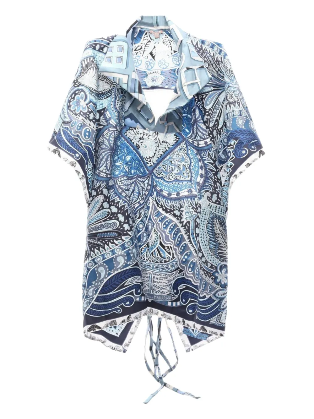 Hermès Pre-Owned 2010s silk collared shirt | Blue | Image 1
