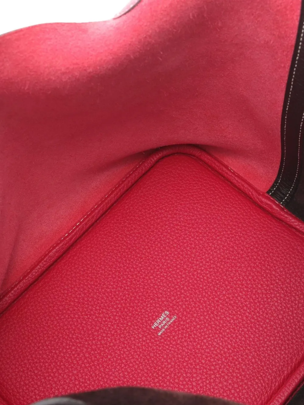 Pre-owned Hermes 2021 Picotane Lock Mm Kazak Tote Bag In Red