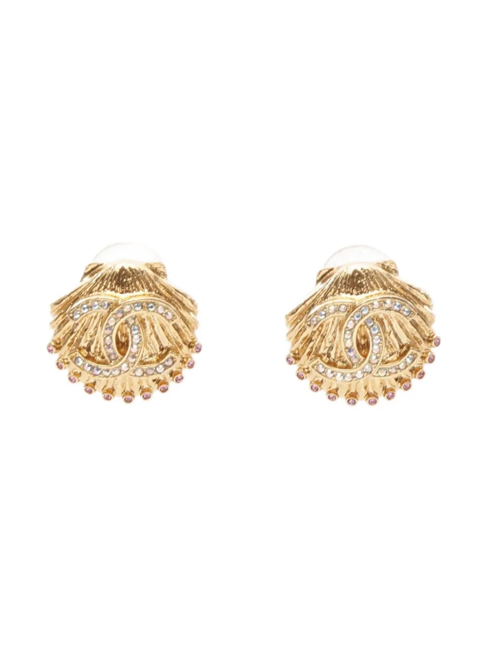 CHANEL Pre-Owned 1986-1988 Coco Mark earrings | Gold | Image 1
