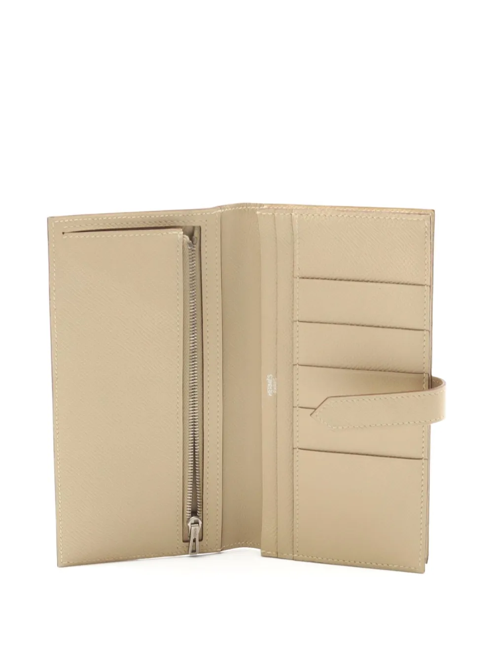 Pre-owned Hermes 2008 Parshman Wallet In Neutral