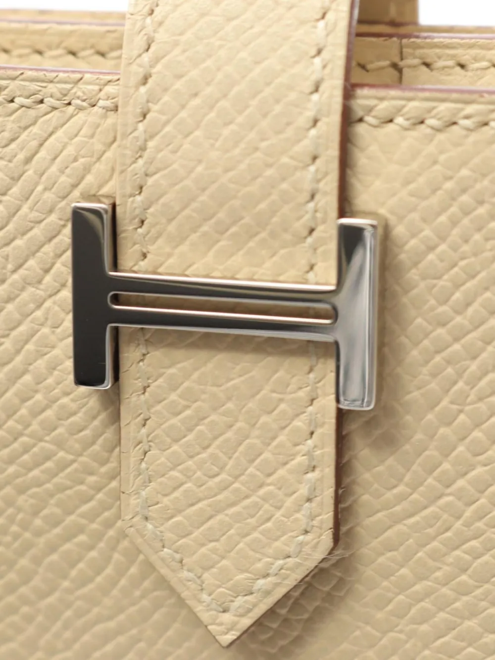 Pre-owned Hermes 2008 Parshman Wallet In Neutral