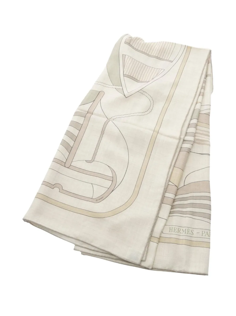 Pre-owned Hermes 2010s Thalassa Scarf In Neutral