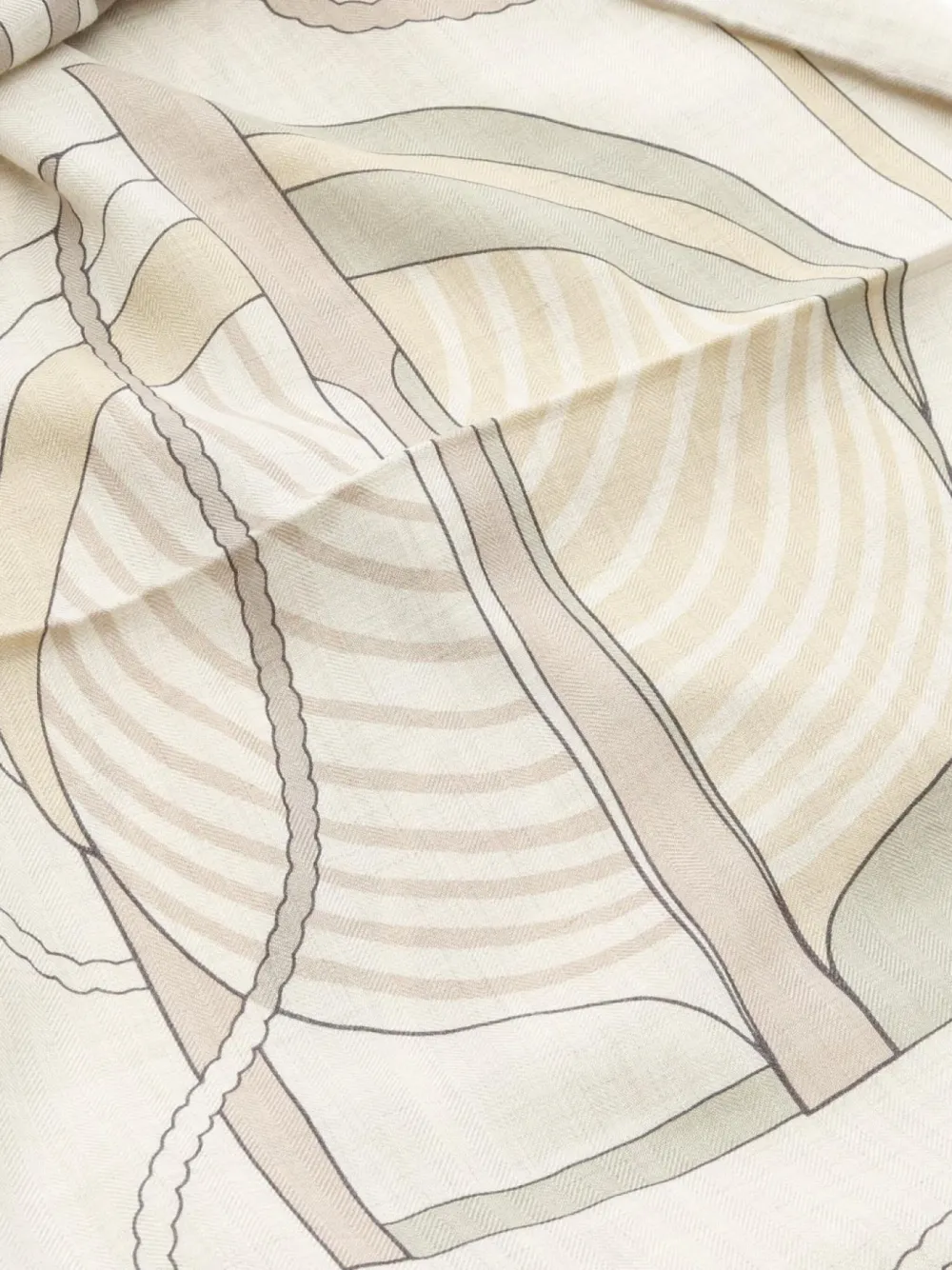 Pre-owned Hermes 2010s Thalassa Scarf In Neutral