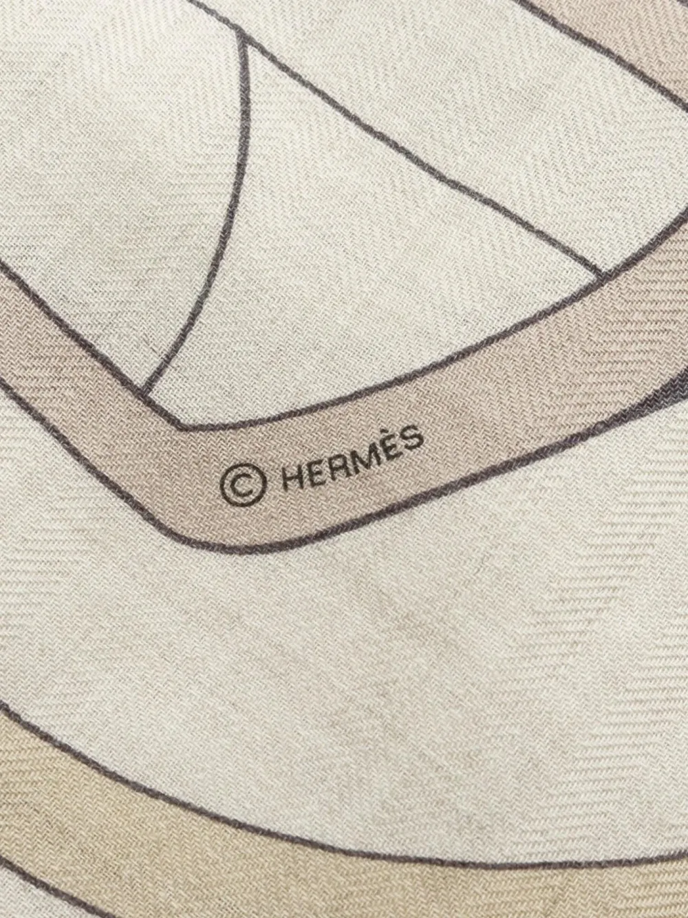 Pre-owned Hermes 2010s Thalassa Scarf In Neutral
