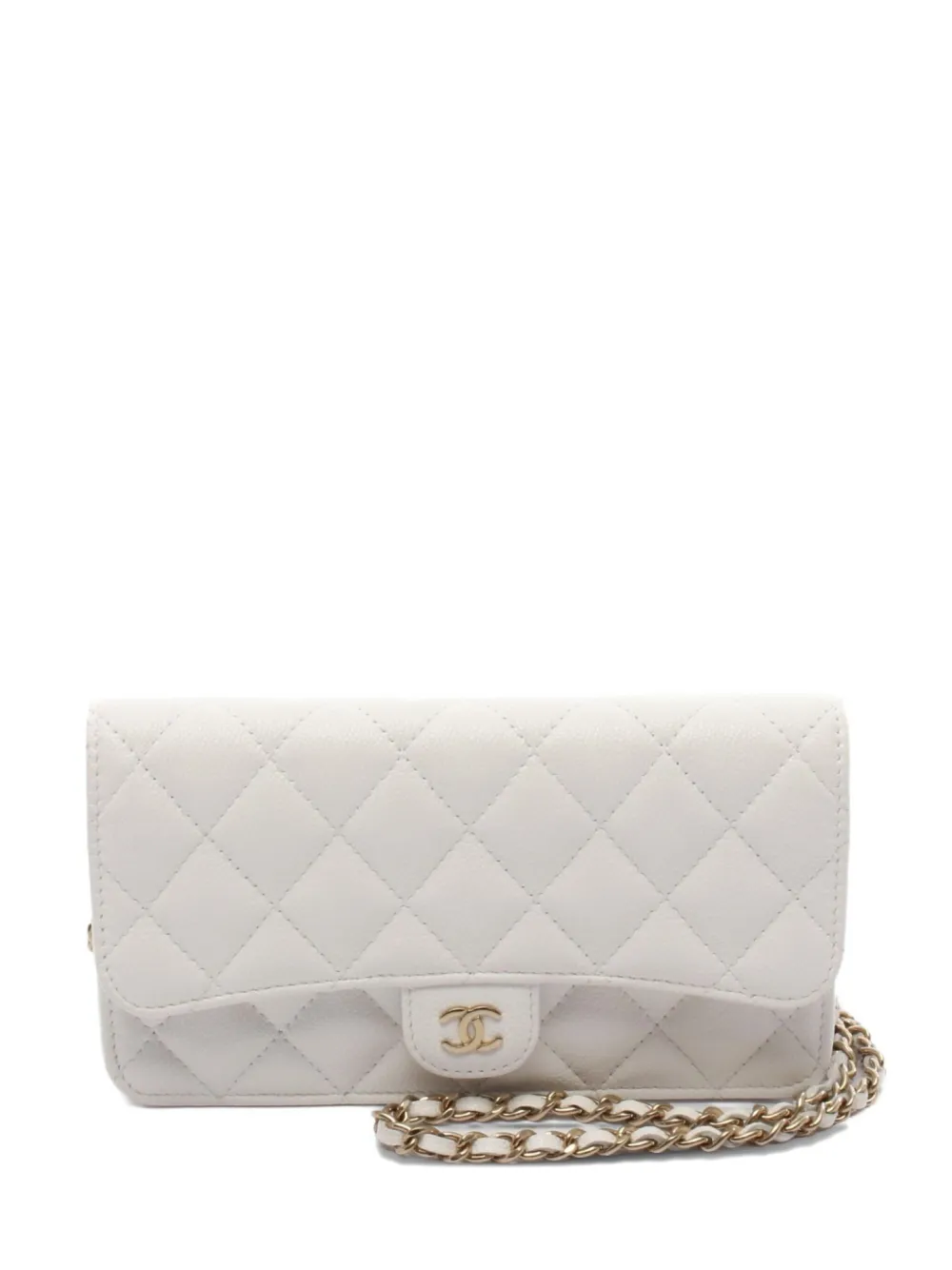 CHANEL Pre-Owned 2021 マテラッセ チェーンウォレット - ホワイト CHANEL Pre-Owned 2021 マテラッセ チェーンウォレット - ホワイト
