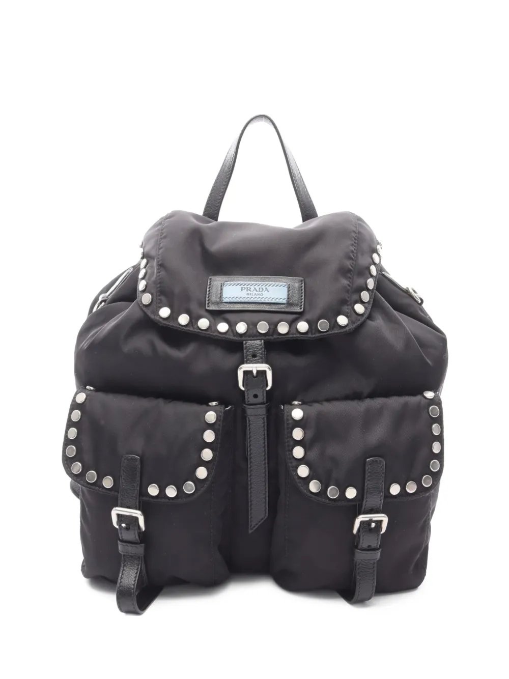 Prada Pre-Owned 2010s Vela stud-detail backpack | Black | Image 1