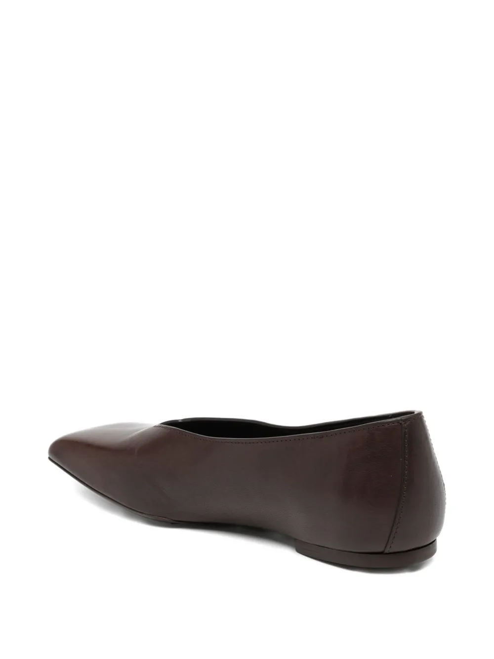Rick Owens Leather Ballet Flats In Brown