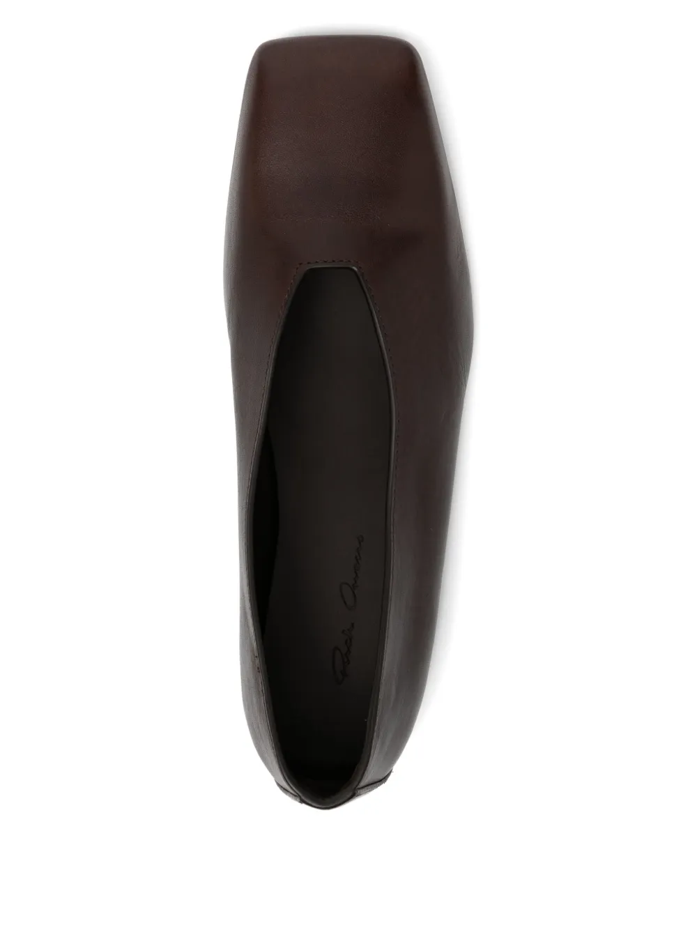 Rick Owens Leather Ballet Flats In Brown