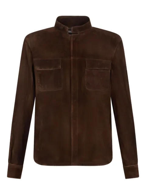 Boglioli suede pocketed shirt jacket