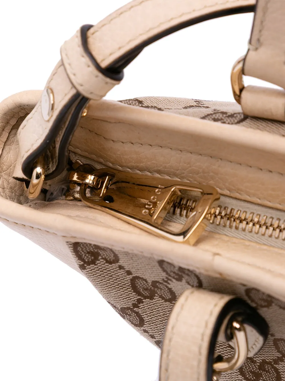 Pre-owned Gucci 2016-2025 Small Gg Canvas Bree Satchel In Brown