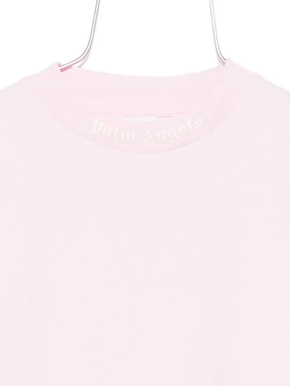Palm Angels Kids neck-logo cotton T-shirt Roze