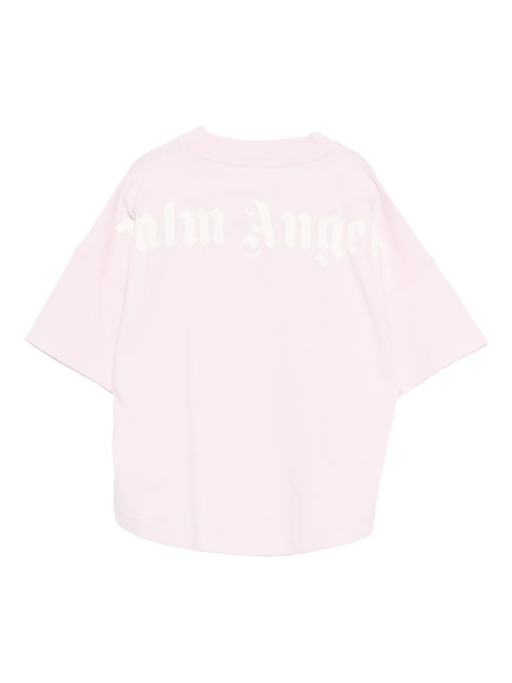 Palm Angels Kids neck-logo cotton T-shirt Roze