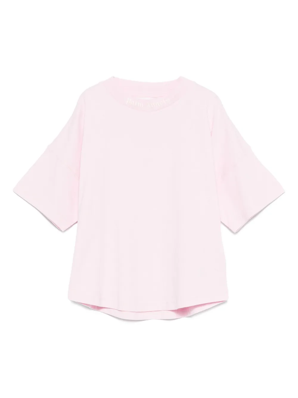 Palm Angels Kids neck-logo cotton T-shirt Roze