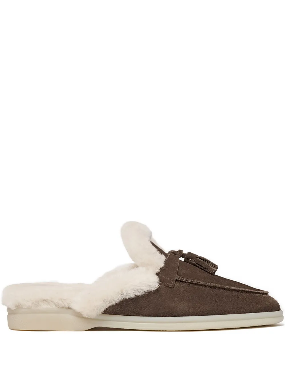 Scarosso tassel-embellished suede mules Brown