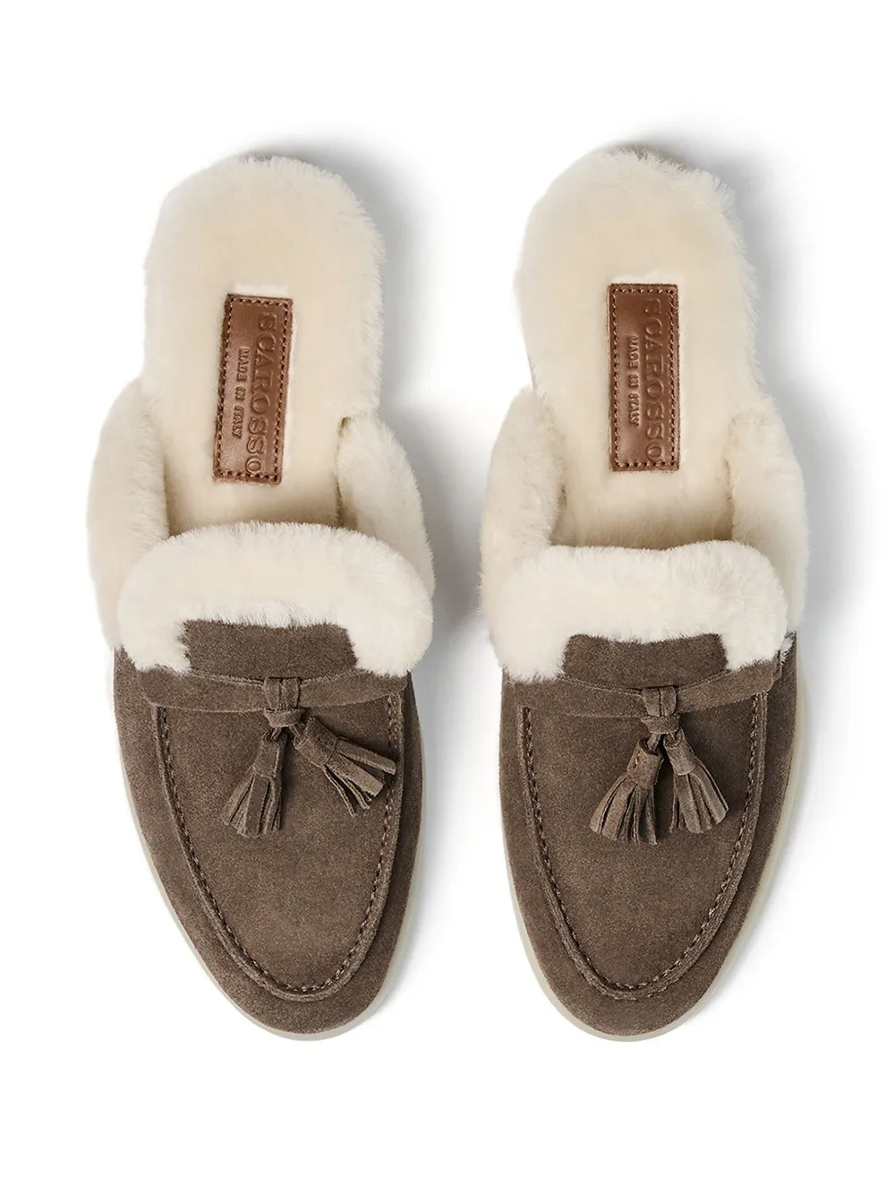 Scarosso tassel-embellished suede mules Bruin