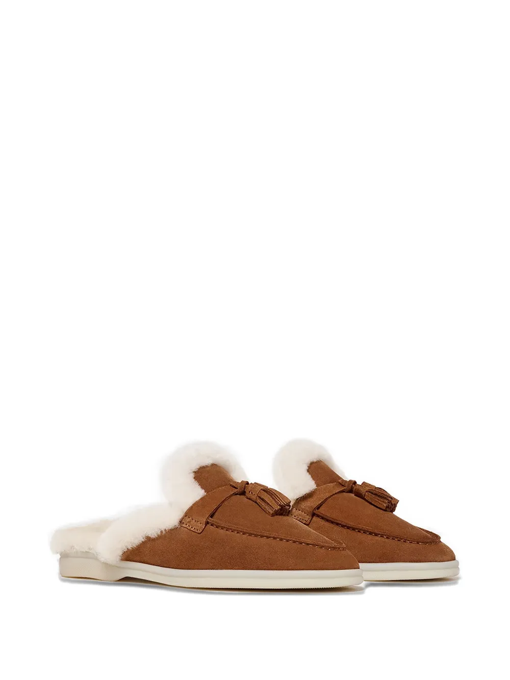 Scarosso tassel-embellished suede mules Brown