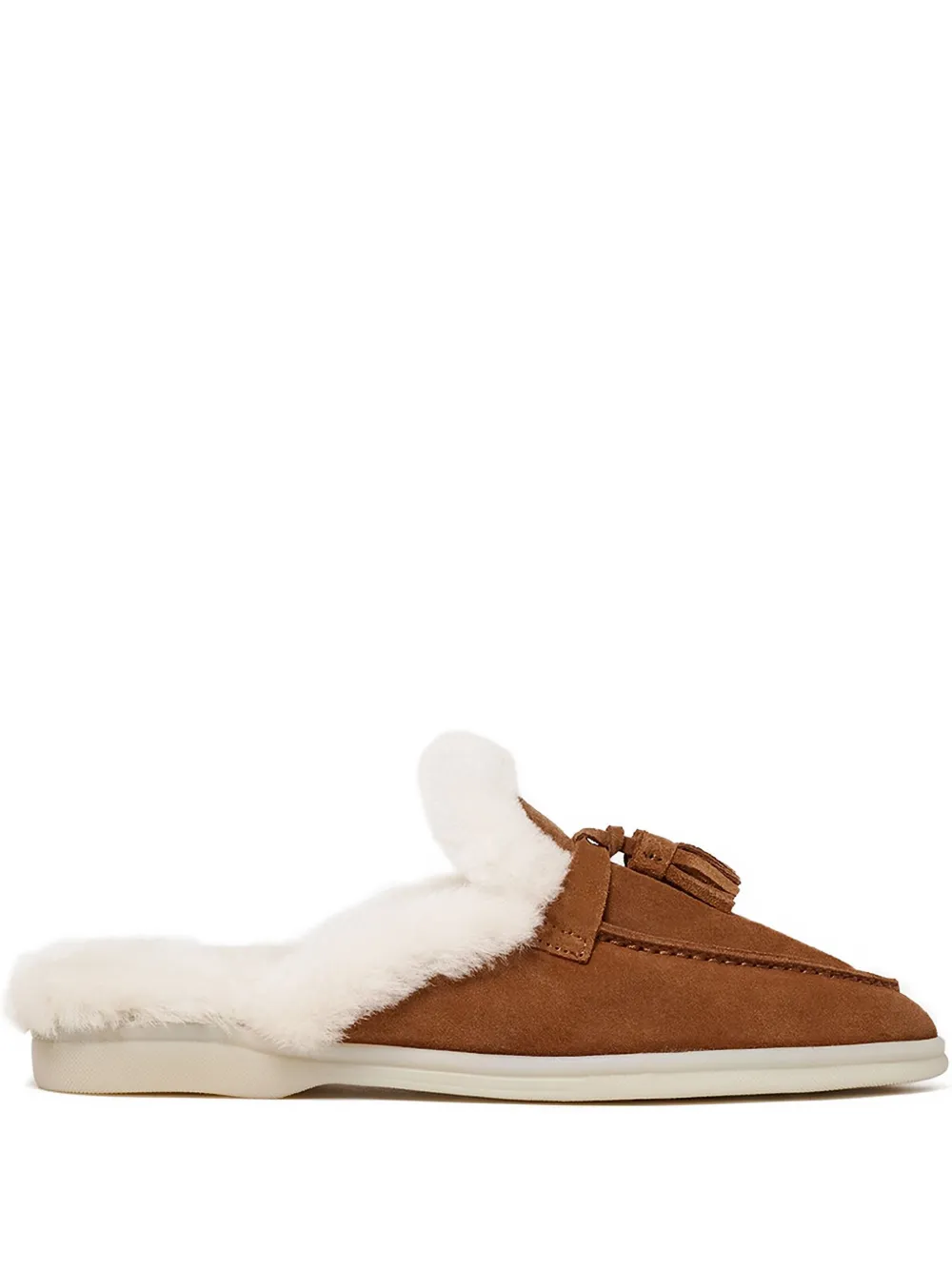 Scarosso tassel-embellished suede mules Brown