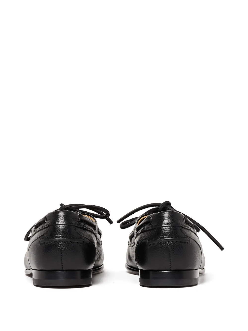 Scarosso Ginevro leather lace-up boat shoes Black