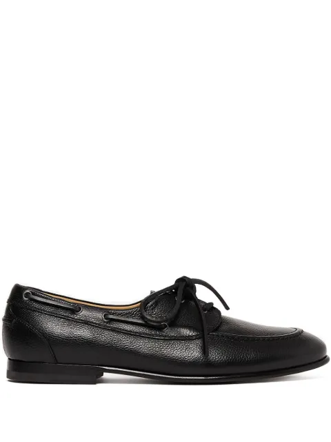 Scarosso Ginevro leather lace-up boat shoes