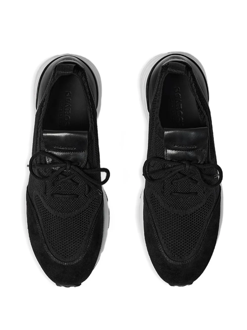 Scarosso Robbie knitted suede sneakers Zwart