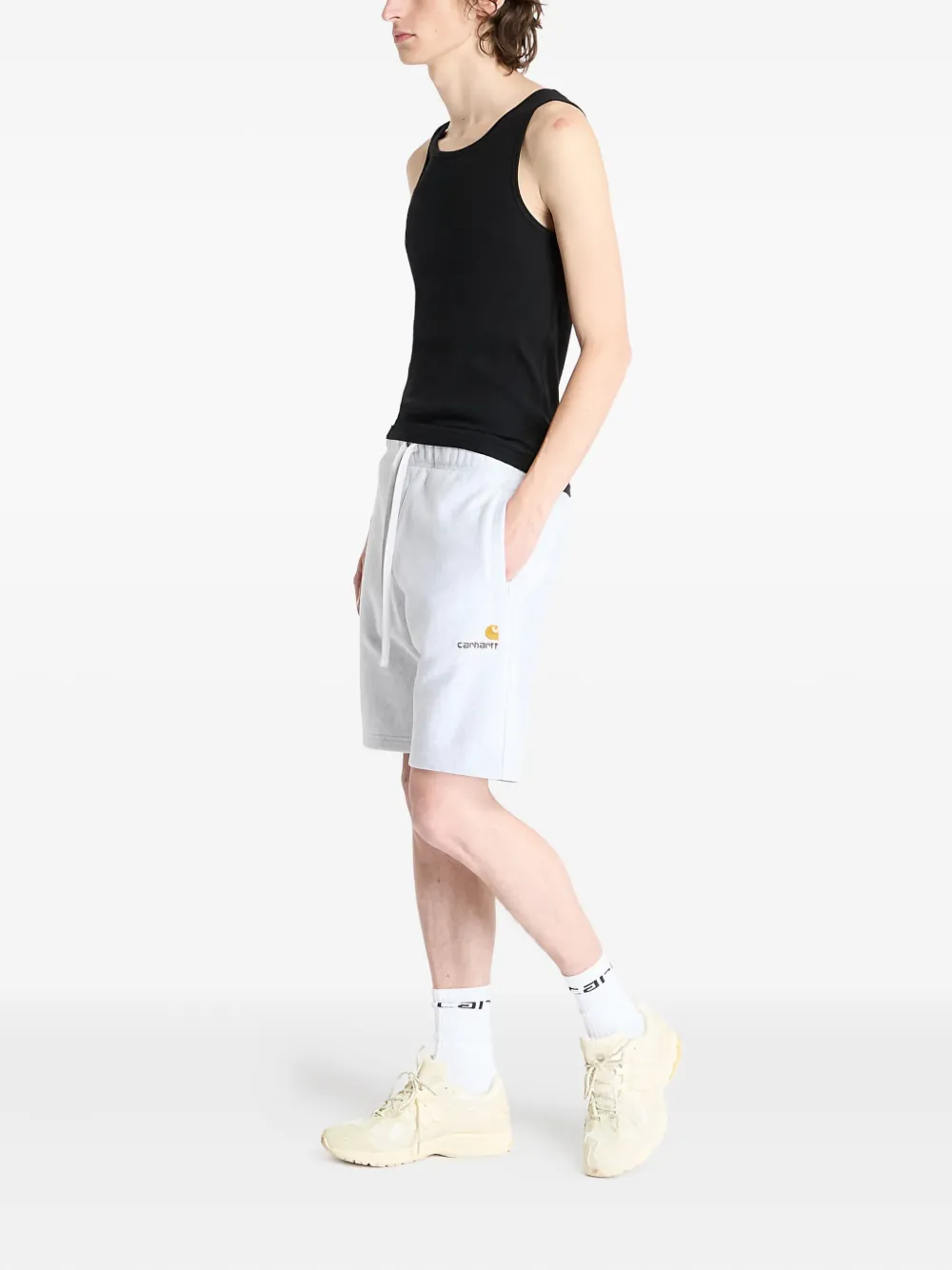 Carhartt WIP script-logo sweat shorts Grijs