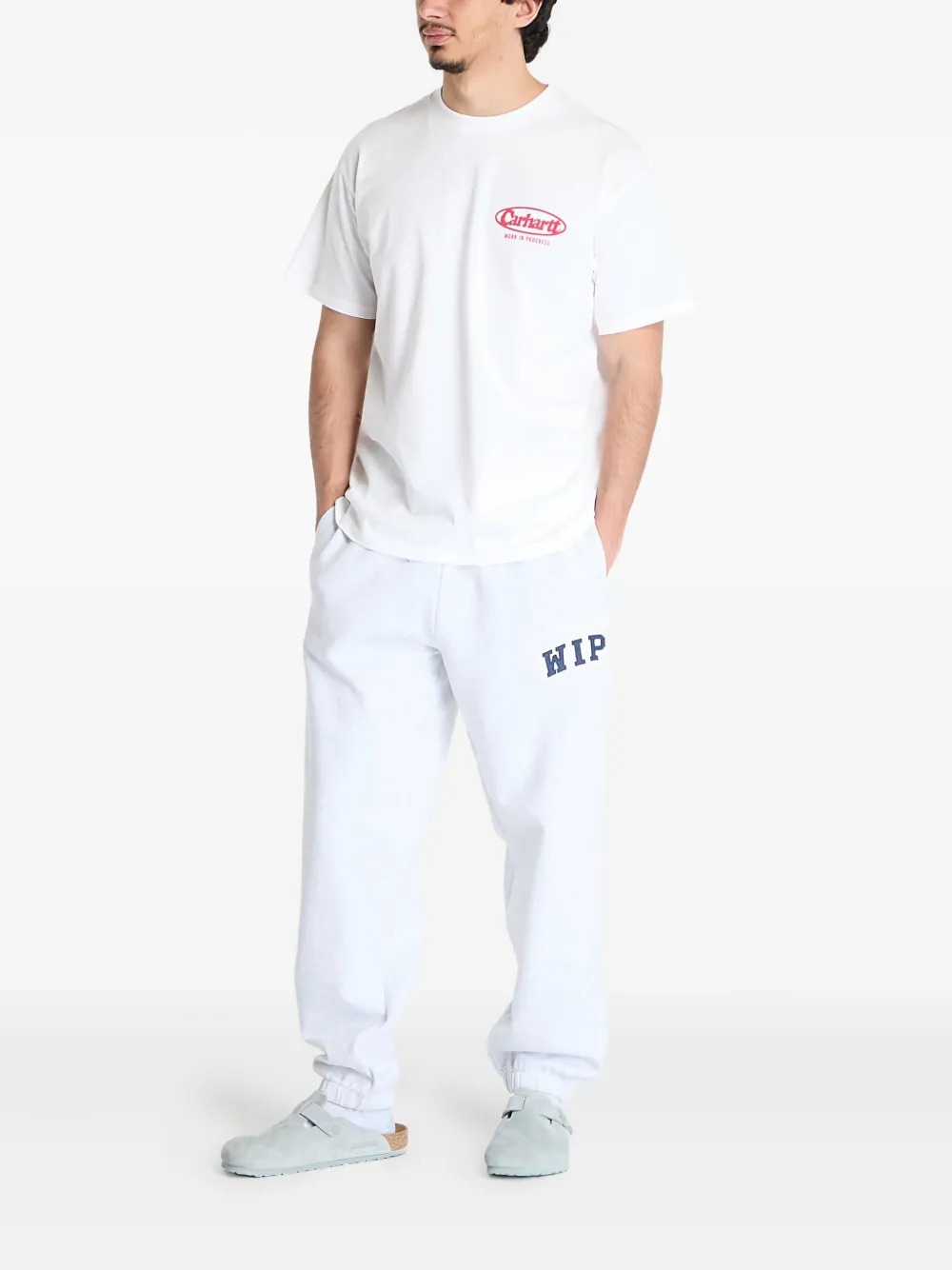 Carhartt WIP logo-patch track pants - Wit