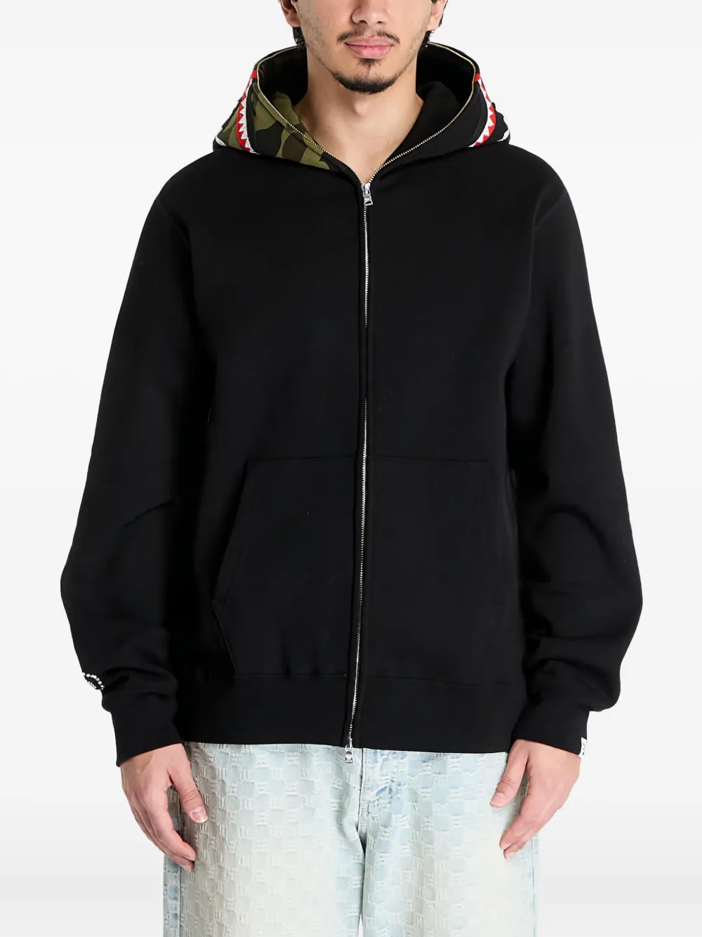 camo-shark hoodie