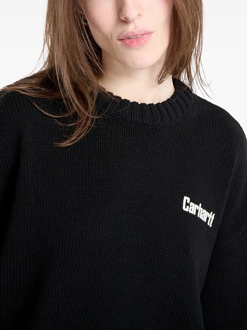 Carhartt WIP logo-detail heart-print sweater Zwart