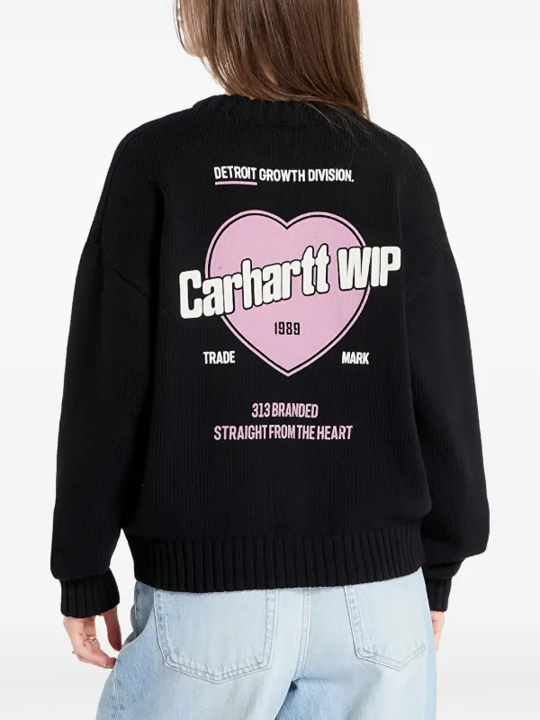 Carhartt WIP logo-detail heart-print Sweater | Black | FARFETCH