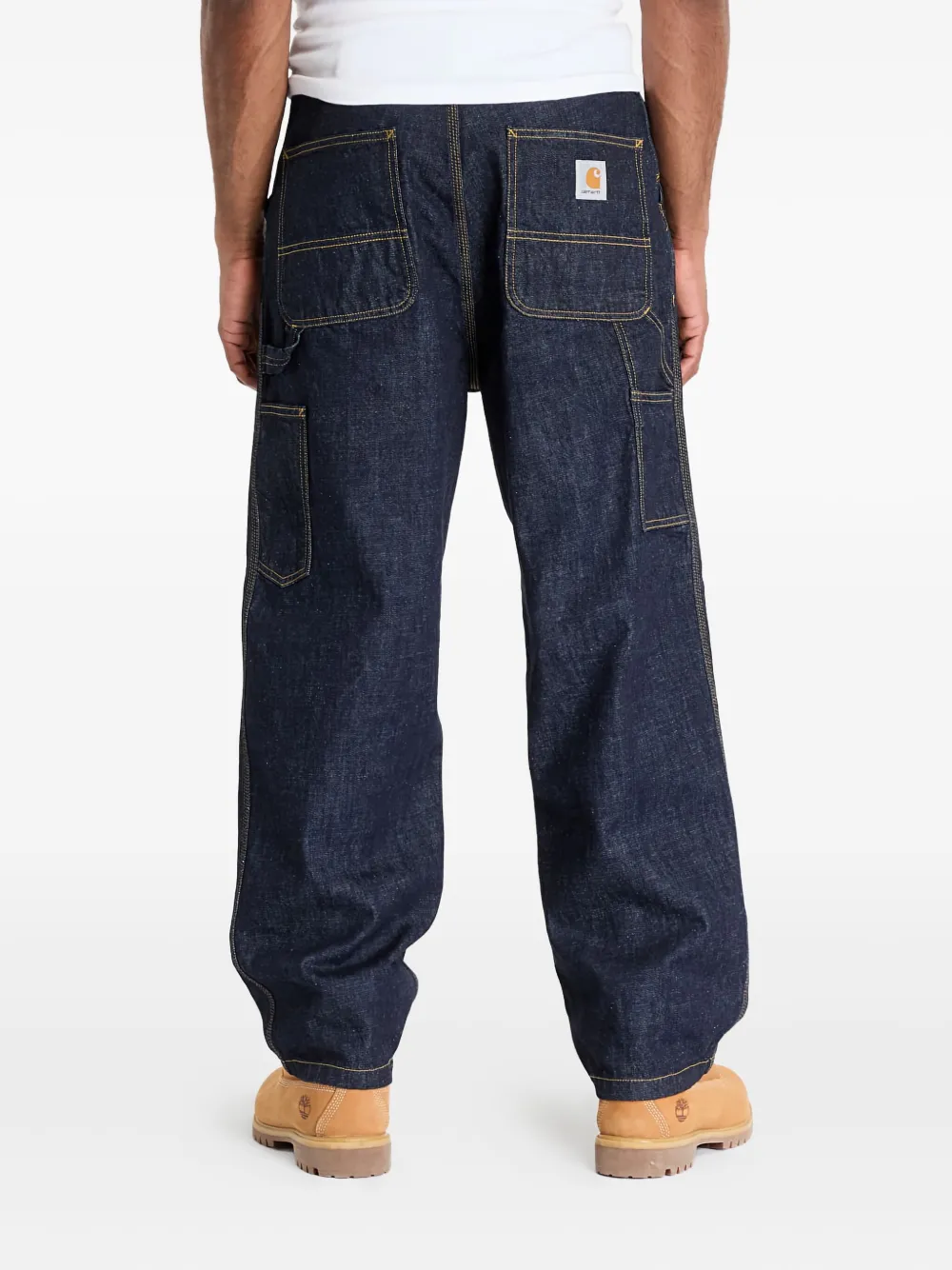 Carhartt Denim Trousers With Belt Loops In Blue
