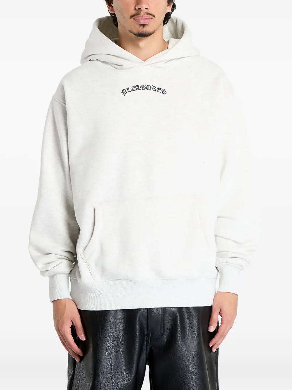 Pleasures Hoodie met geborduurd logo Wit