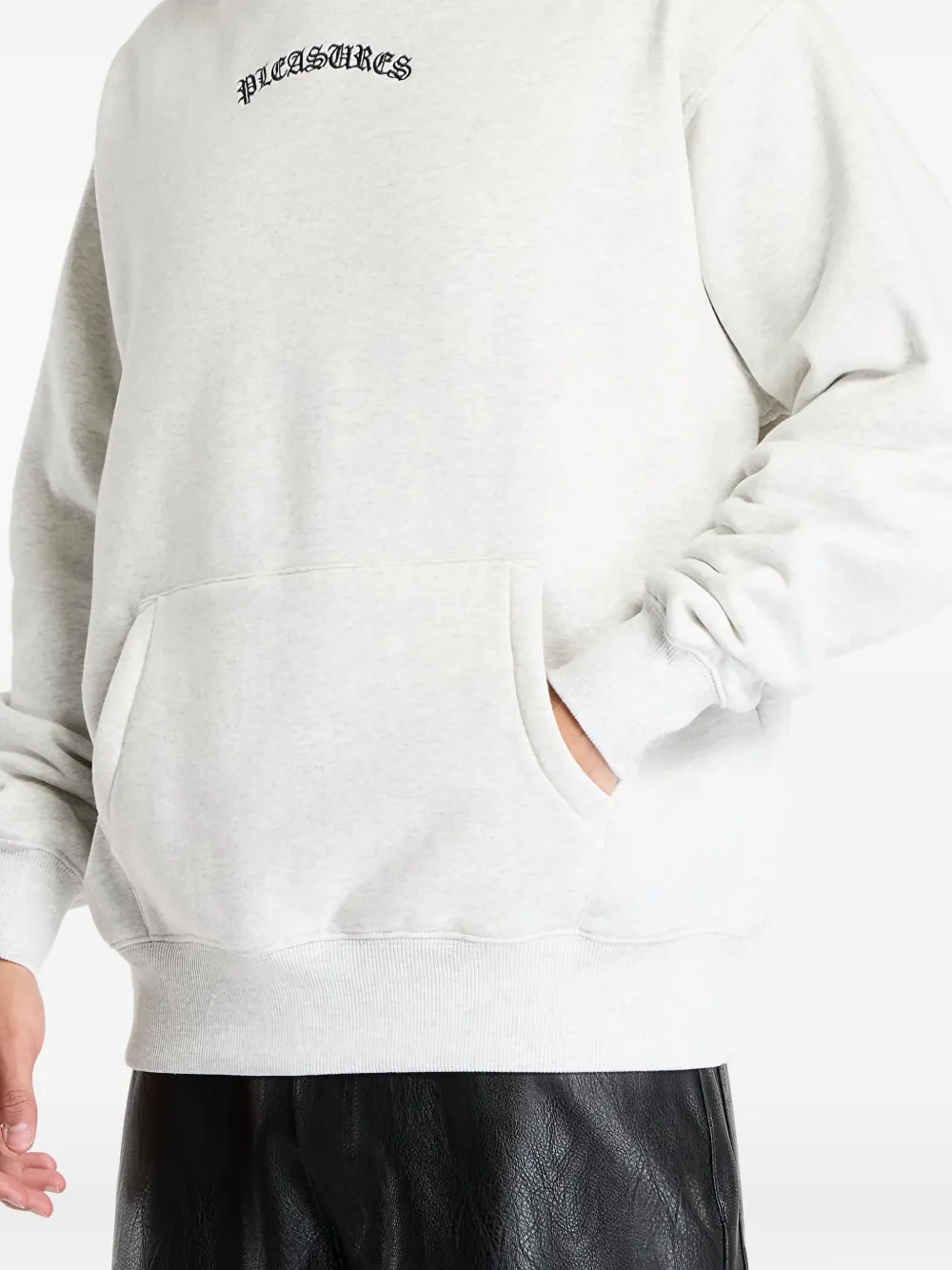 Pleasures Hoodie met geborduurd logo Wit