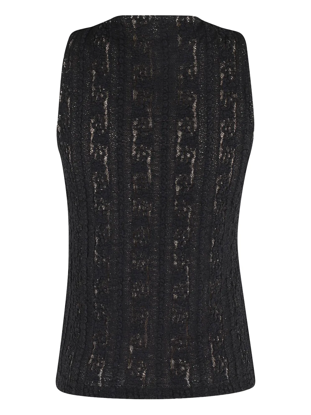 Vince lace-pattern vest Zwart