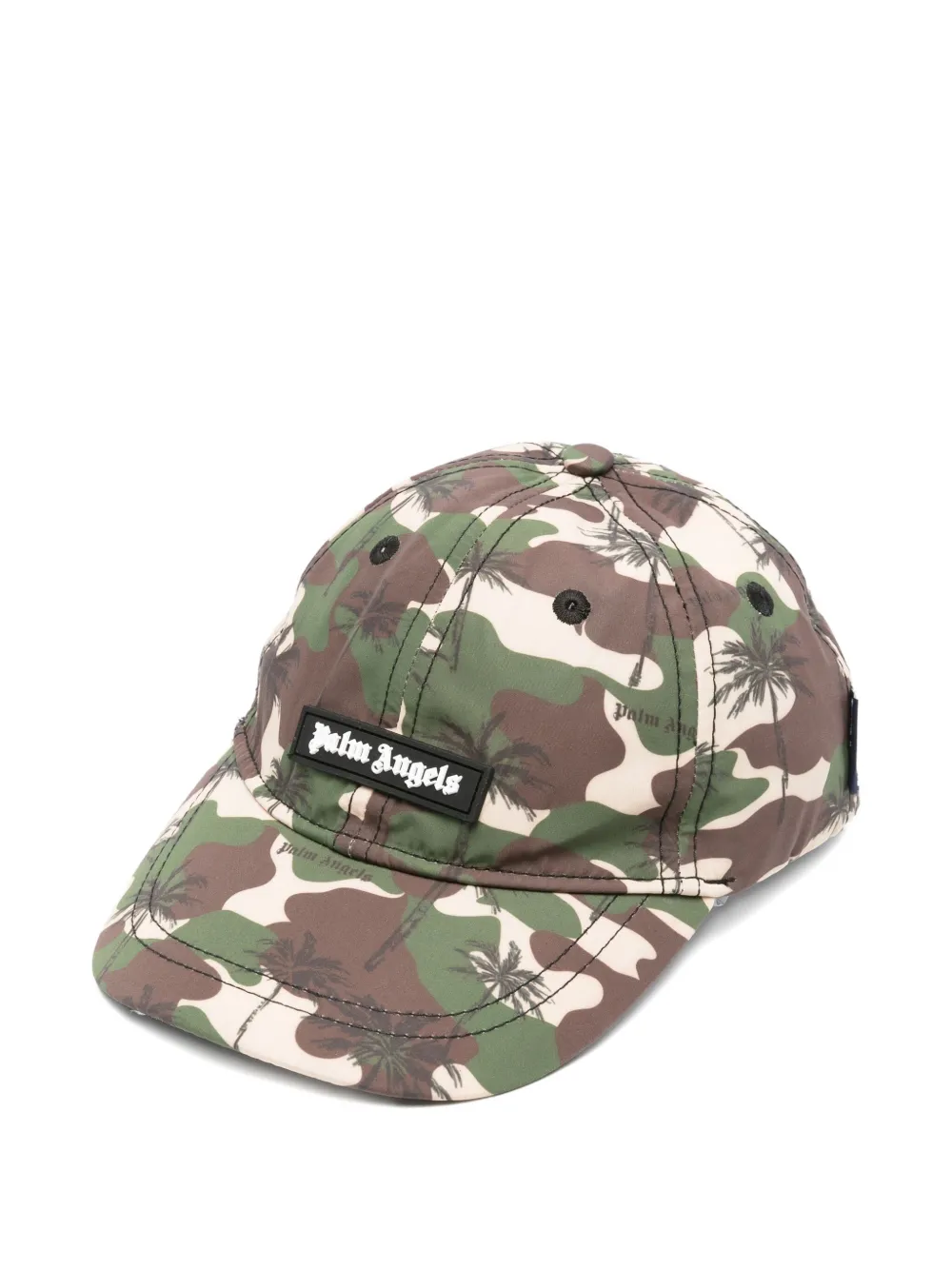 Palm Angels Kids Gewelfde pet met camouflageprint Bruin