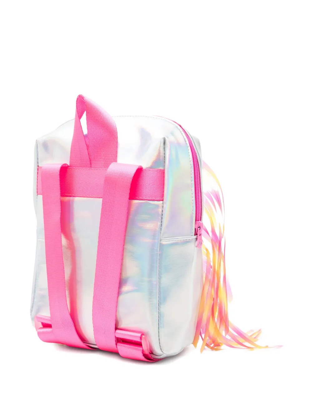 Billieblush Zebra-print Fringed Backpack In Silver